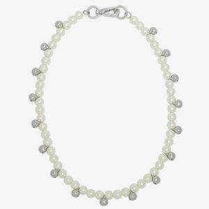 NEW SIMONE ROCHA Women's Bell Charm and Pearl Necklace Pearl